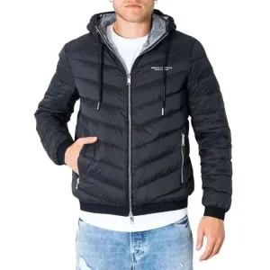 Armani Exchange Hommes Blazer noir à capuche