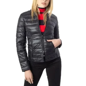 Armani Exchange - Veste noire pour femme avec fermeture éclair et poches sur le devant
