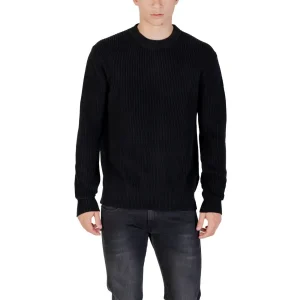 Black Ribbed Knit Sweater