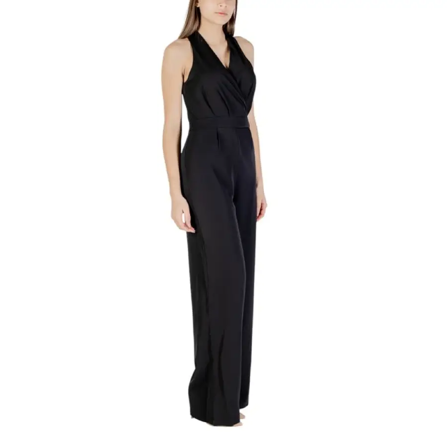Black Sleeveless Wide Leg Halter Jumpsuit – Image 4
