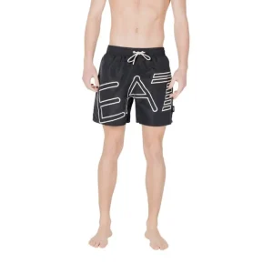 Short de bain noir avec logo blanc