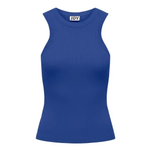 Débardeur bleu à côtes