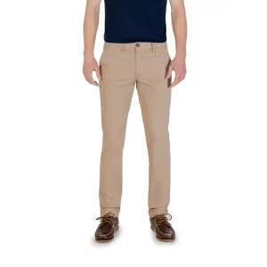 Borghese Mens Pantalon stretch en coton beige