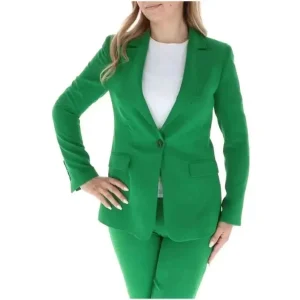 Sol Wears Blazer vert avec col à revers pour femme