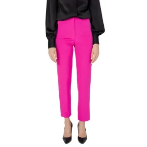 Silence Women Fuchsia Pantalon avec fermeture à glissière et bouton