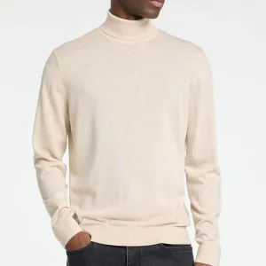Selected Tray LS Merino Knit Roll Neck Oatmeal