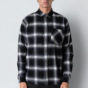 Fat Moose Forest flannel shirt Dark navy/Black check 002