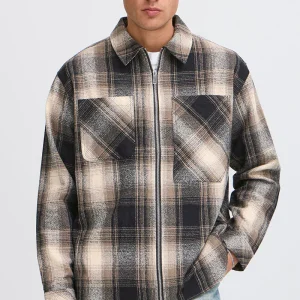 Solid Rikki Woven LS Shirt Slate Black