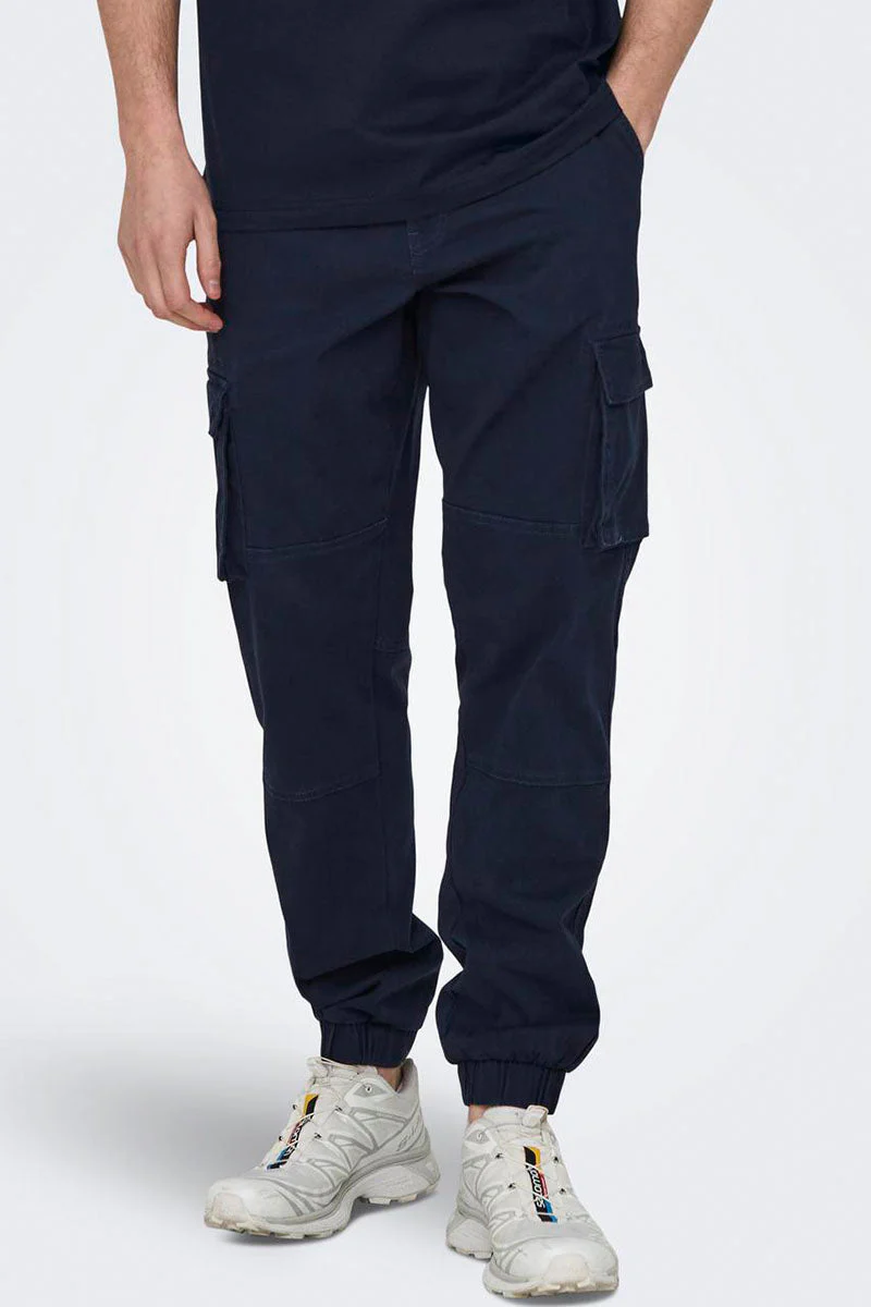 Only & Sons Cam Stage Cargo Cuff Pants dress blues – Image 2