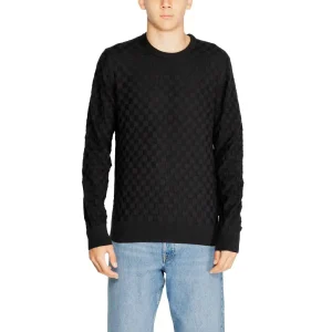 Calvin Klein Black Cotton Wool Blend Pullover Sweater
