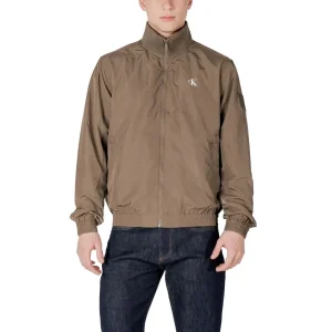 Blazer long pour hommes Calvin Klein Jeans Green Zip Front