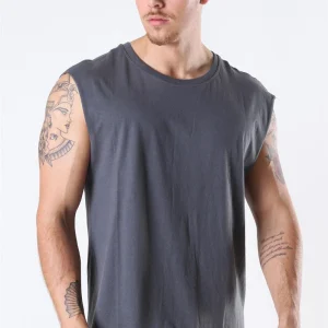 Urban Classics Open Edge Sleeveless Tee Dark Shadow