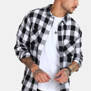 URBAN CLASSICS Checked Flanell Shirt Black/White