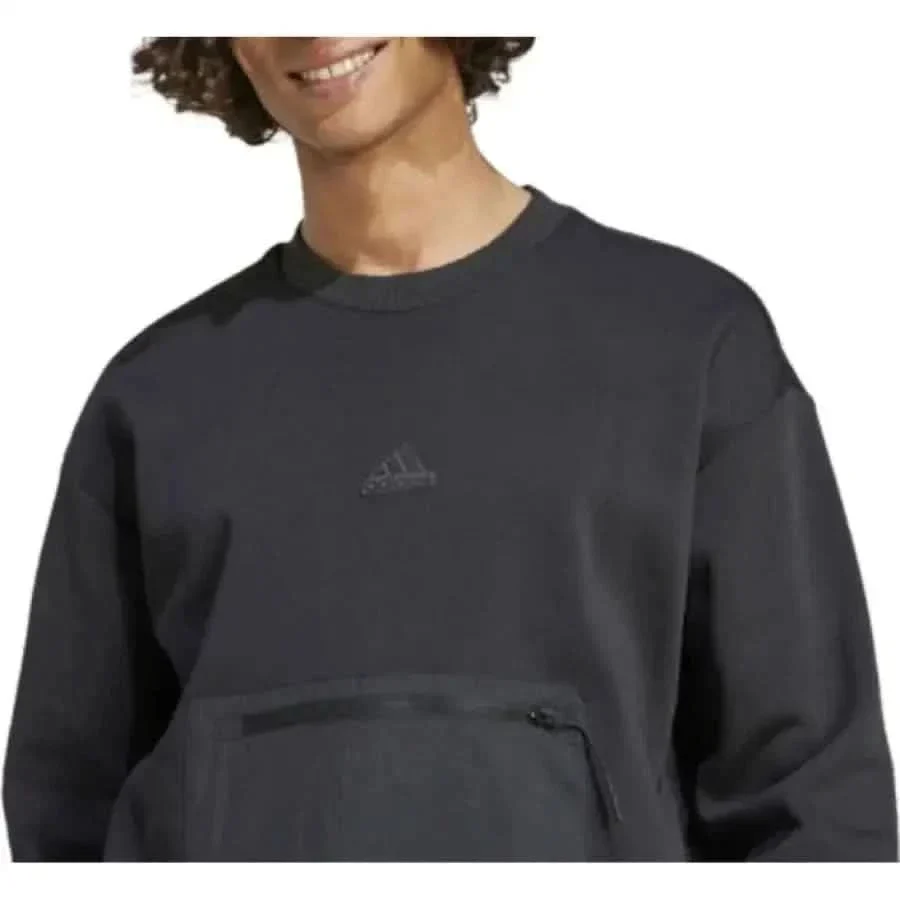 Adidas - Sweatshirt noir à poches avant pour hommes – Image 4