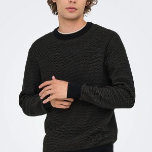 ONLY & SONS Morgan Regular Structure Crew Neck Black