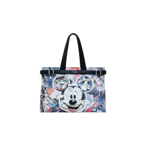 Desigual Black Sac à bandoulière en coton imprimé avec fermeture éclair et poches intérieures