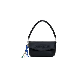 Desigual Black Women Fashion Handbag with Automatic Button and Strap