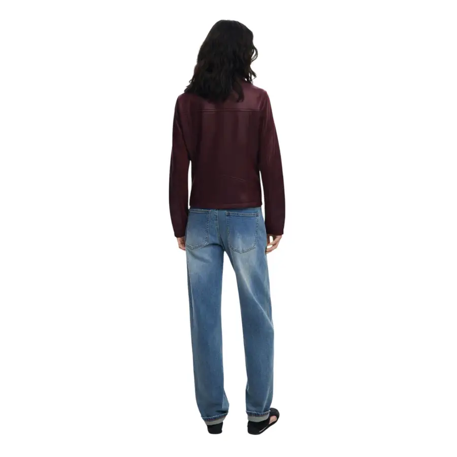 Desigual Bordeaux Zip Front Long Blazer for Women – Image 3