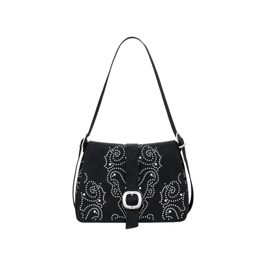 Desigual Women Fall Winter Black Handbag with Automatic Buttons – Image 2