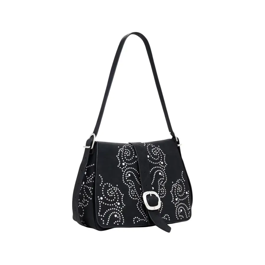 Desigual Women Fall Winter Black Handbag with Automatic Buttons – Image 3