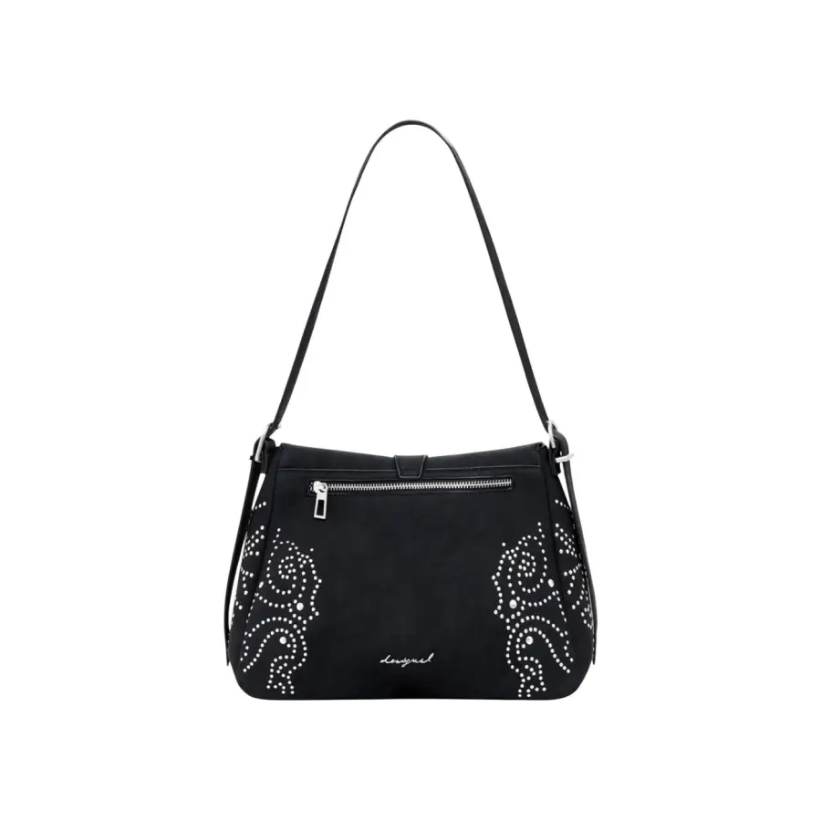 Desigual Women Fall Winter Black Handbag with Automatic Buttons – Image 4