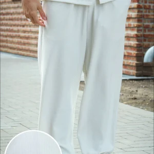 Selected Relax Plisse Trouser Egret