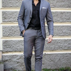 Jack & Jones Premium Franco Slim Fit Suit Light Grey Melange