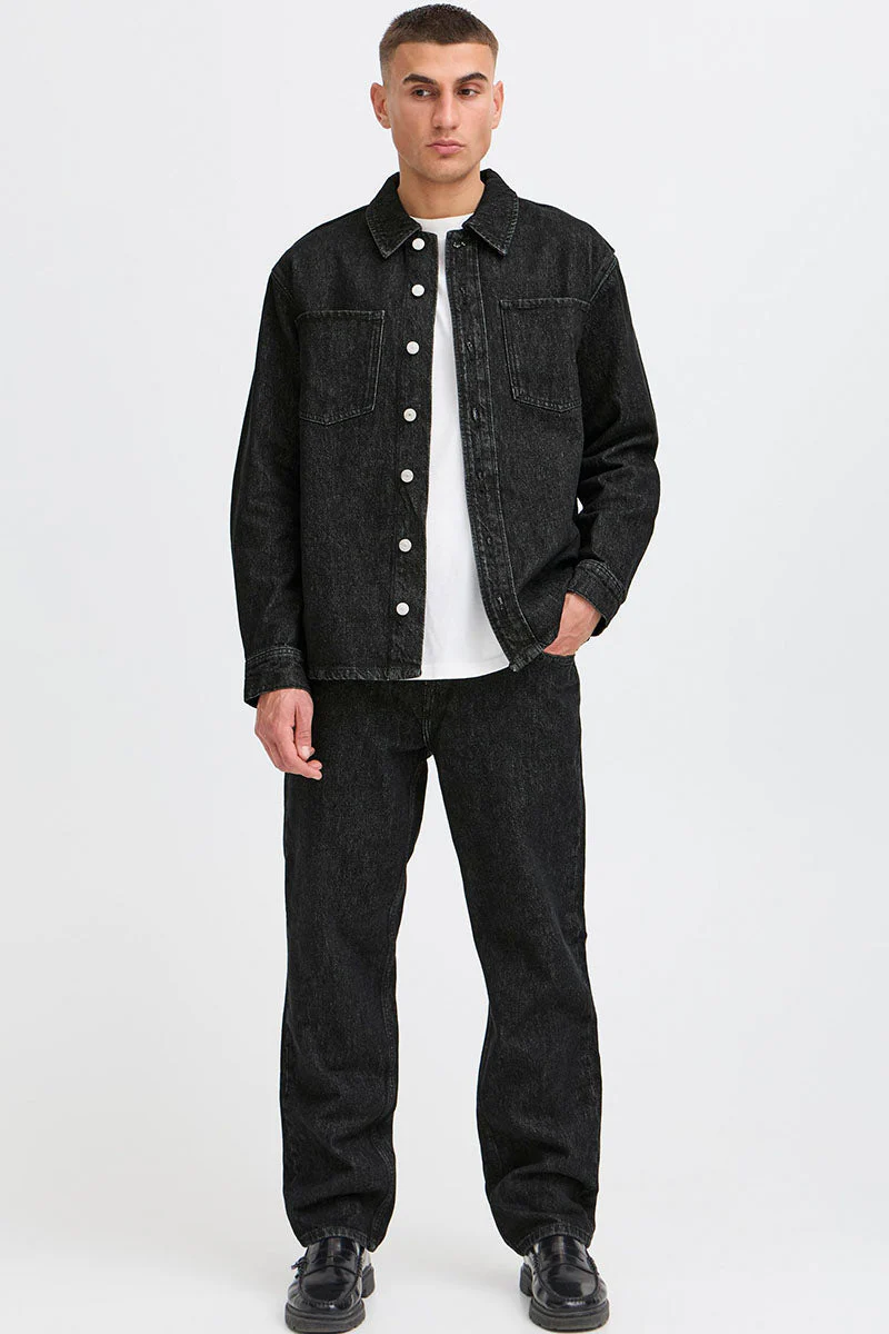 Solid Ryan Relaxed Fit Black Denim – Image 3