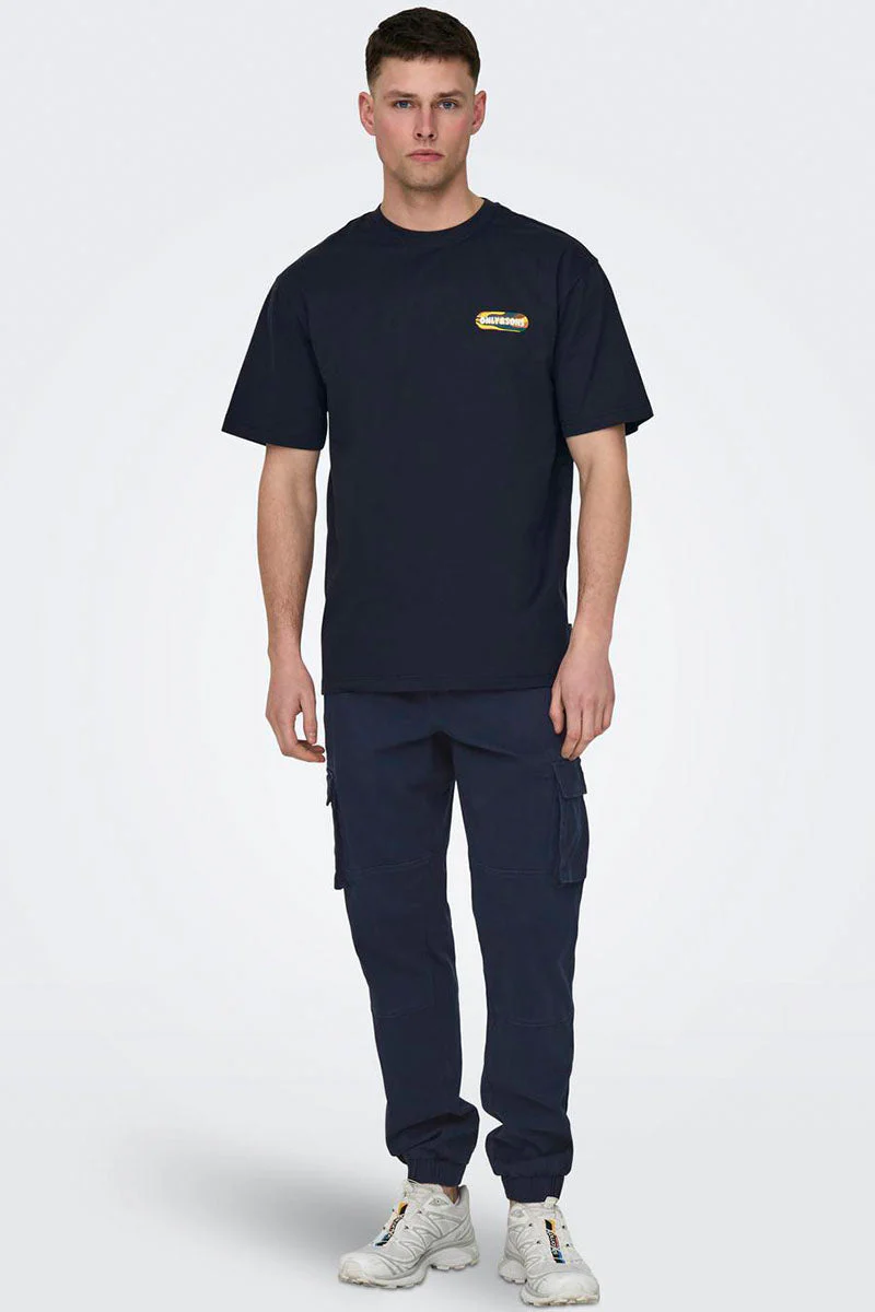 Only & Sons Cam Stage Cargo Cuff Pants dress blues – Image 3