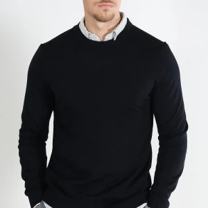 Selected Tray LS Merino Knit Crew Neck Black