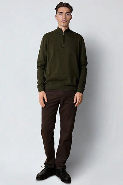 Clean Cut Copenhagen Claude half-zip knit Rosin melange – Image 3