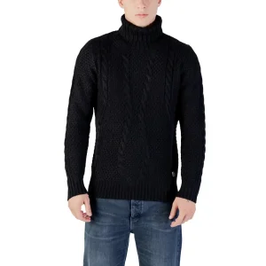 Gianni Lupo Black Turtleneck Sweater for Men