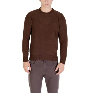 Gianni Lupo Brown Long Sleeve Round Neck Polyester Knitwear