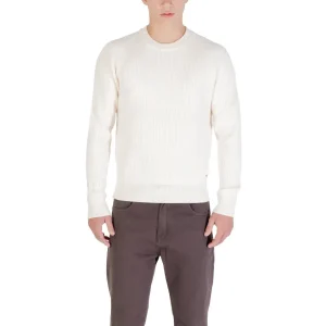 Gianni Lupo White Long Sleeve Round Neck Knitwear for Men