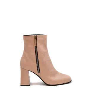 Bottines en cuir beige à talon compensé de Giuseppe Zanotti
