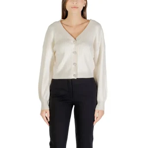 Guess Women Beige V Neck Long Cardigan Fall Winter