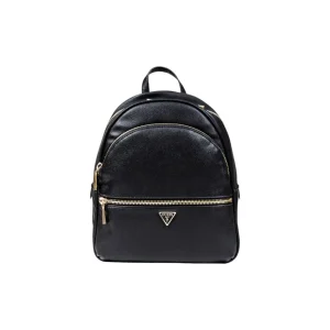 Guess Women Black Polyurethane Rucksack With Multiple Pockets (Sac à dos en polyuréthane avec poches multiples)