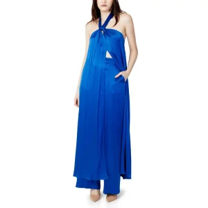 Hanny Deep Women Sleeveless Blue Spring Summer Jumpsuit with Lace