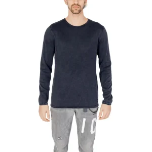 Jack & Jones Blue Cotton Knit Pullover pour hommes