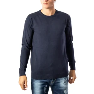 Jack & Jones Blue Cotton Knit Sweater Round Neck