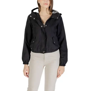 Blazer long zippé à capuche noir Jacqueline De Yong