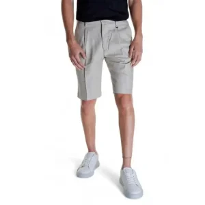 Antony Morato Beige Linen Blend Hommes Shorts with Pockets