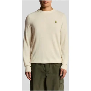 Lyle & Scott - Pull à col rond en laine marbrée beige