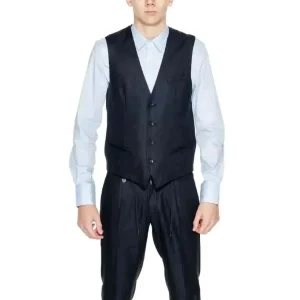 Antony Morato Gilet sans manches en viscose de lin noir pour hommes
