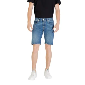 Short en denim bleu pour homme