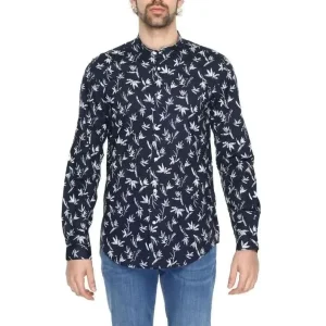 Antony Morato Men's Blue Floral Mandarin Shirt