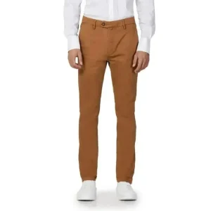 Borghese Hommes Pantalon brun pour l'automne/hiver avec poches latérales