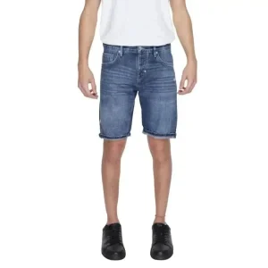 Antony Morato Hommes Short en coton bleu avec poches