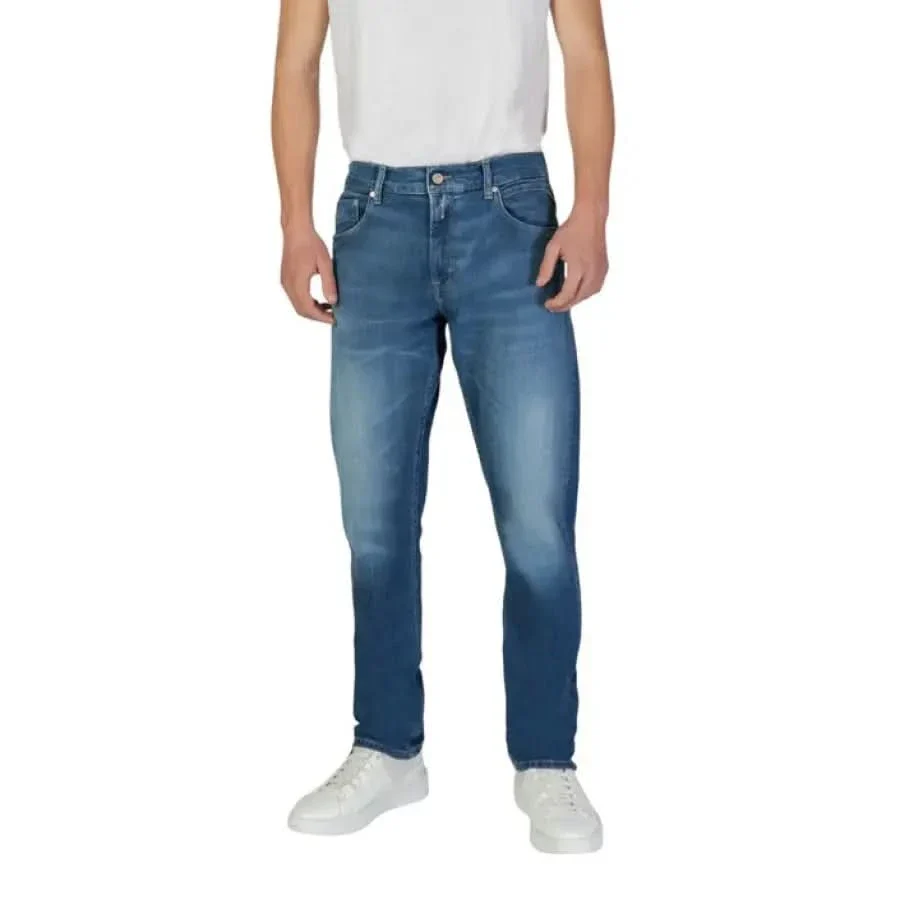 Jeans Replay Men en bleu avec fermeture éclair et boutons