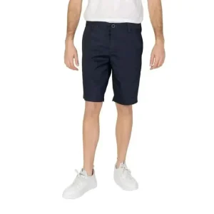 Armani Exchange Hommes - Short bleu en coton mélangé